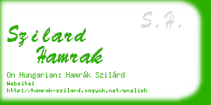szilard hamrak business card